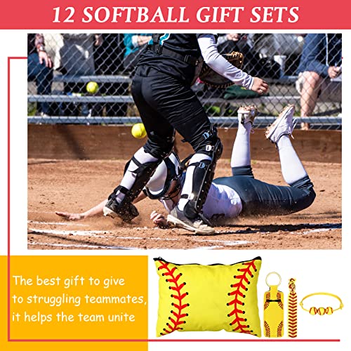 LEIFIDE 148 Pcs Softball Gift Softball Party Favors Makeup Bag Bracelet Keychain Stickers Hair Ties for Sport Birthday Decoration Party Supplies - Image 4