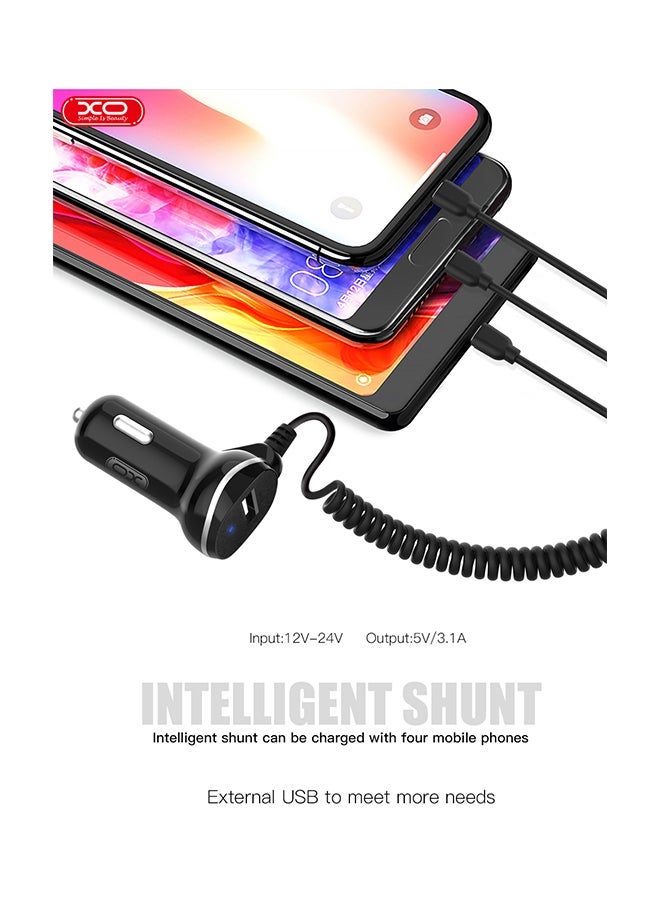 MUNTAQI 3 In 1 USB Car Charger Cable black - Image 2