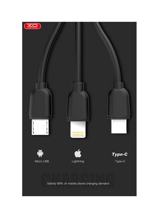 MUNTAQI 3 In 1 USB Car Charger Cable black - Image 3