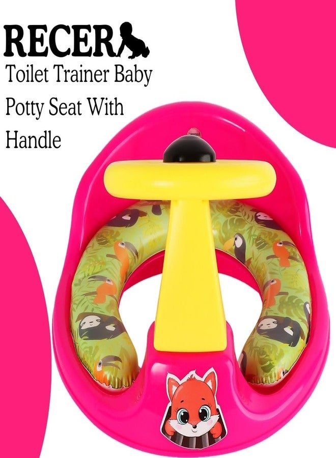 Zerya Ferrari Soft Kids Toilet Trainer Baby Potty Seat With Ferrari Handle And Back Support Toilet Seat For Girls & Boys (Pink) - Image 2