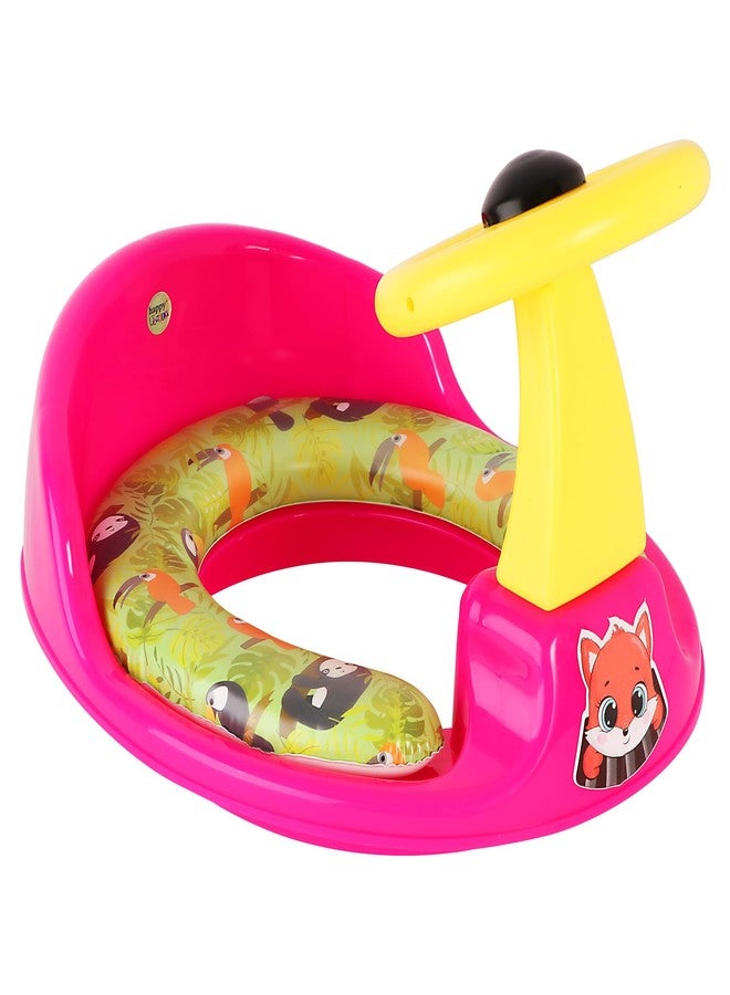 Zerya Ferrari Soft Kids Toilet Trainer Baby Potty Seat With Ferrari Handle And Back Support Toilet Seat For Girls & Boys (Pink) - Image 1