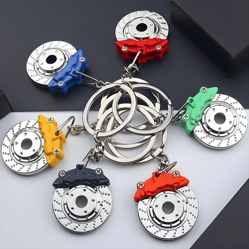 JNNJ Disc Brake Key Ring - Creative 3D Car Parts Key Holder in Red - Image 5