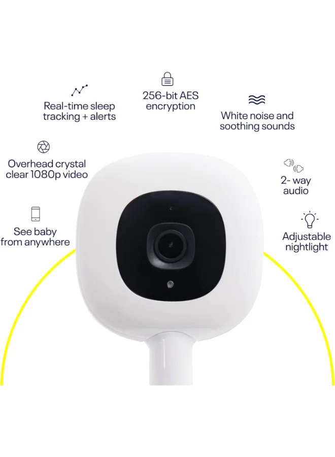 Nanit Pro Smart Baby Monitor And Wall Mount – Wi - Fi Hd Video Camera Sleep Coach And Breathing Motion Tracker 2 - Way Audio Sound And Motion Alerts Nightlight And Night Vision Midnight Blue