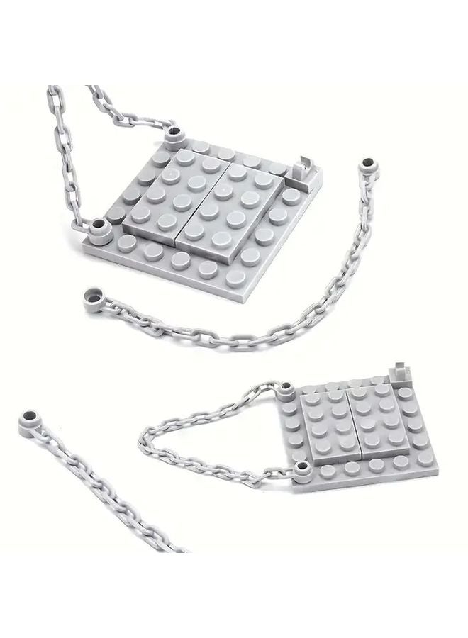 10pcs Dark Gray MOC Scene Long Chain Building Blocks Compatible With Technology Mechanical - Image 2