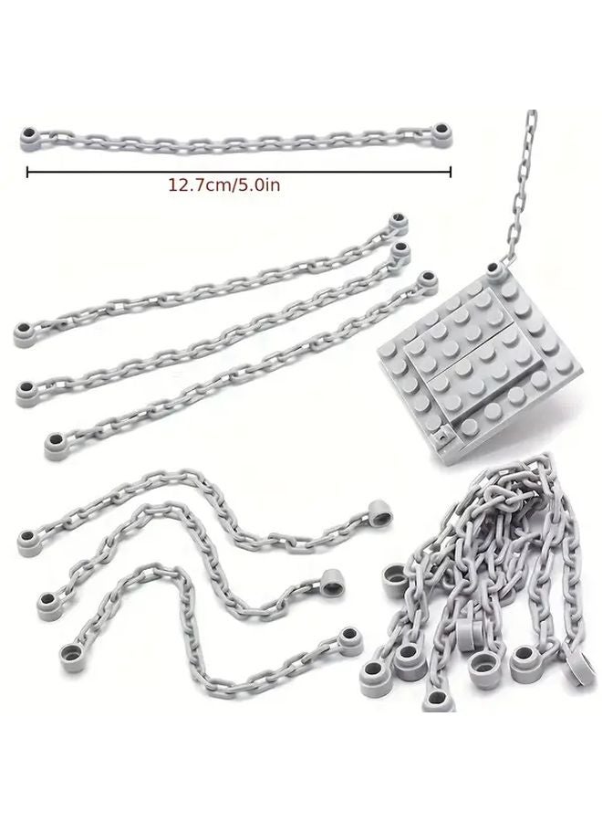 10pcs Dark Gray MOC Scene Long Chain Building Blocks Compatible With Technology Mechanical - Image 3