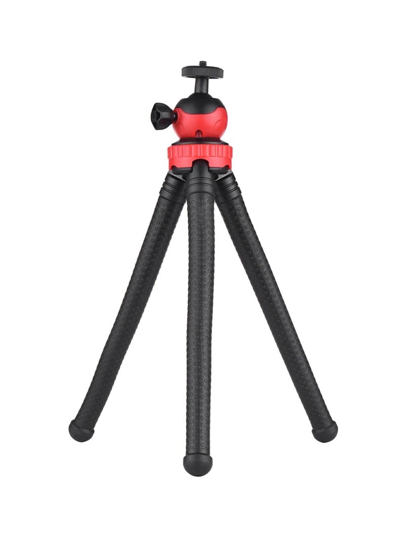 JAJEEK Camera Stand, Multi Angle Shooting 360 Degree Rotation Tripod Stand Mini Flexible Octopus Tripod Spider Stand Holder Black/Red  - Image 4