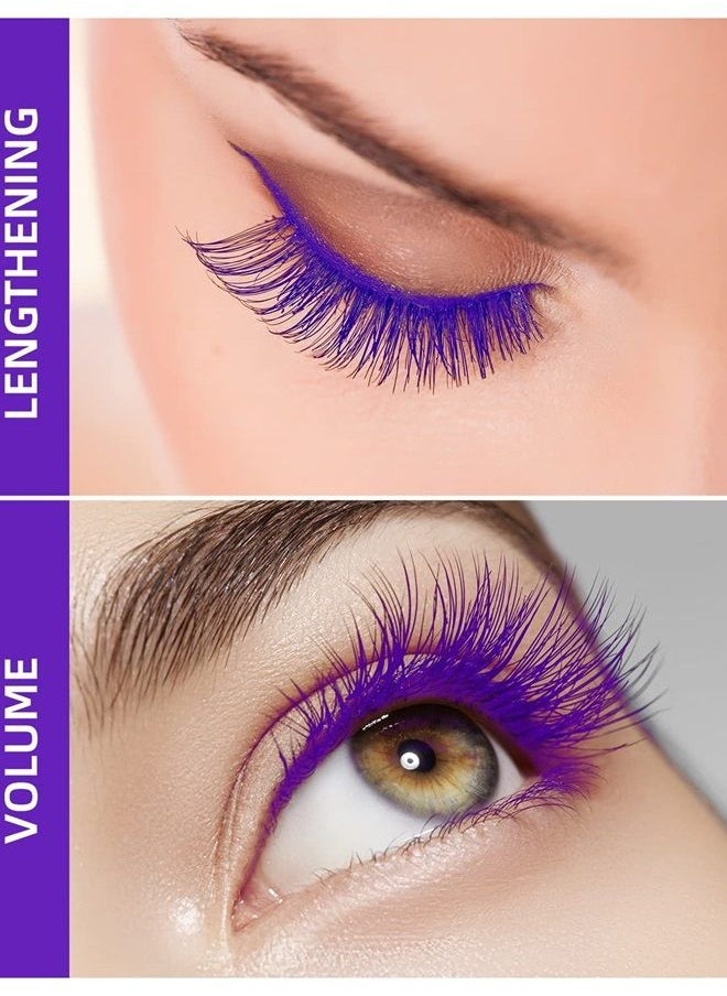 NaSeny - Naseny Waterproof Mascara Volume And Length,Thrive Liquid Mascara Lengthening And Thickening,5D Silk Fiber Mascara Lash Extensions,Non Clumping And Smudge-Proof Long Lasting Lash Cosmetics(Purple) - Image 1