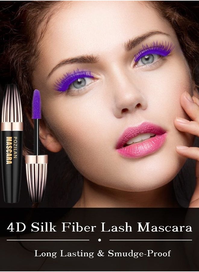 NaSeny - Naseny Waterproof Mascara Volume And Length,Thrive Liquid Mascara Lengthening And Thickening,5D Silk Fiber Mascara Lash Extensions,Non Clumping And Smudge-Proof Long Lasting Lash Cosmetics(Purple) - Image 1