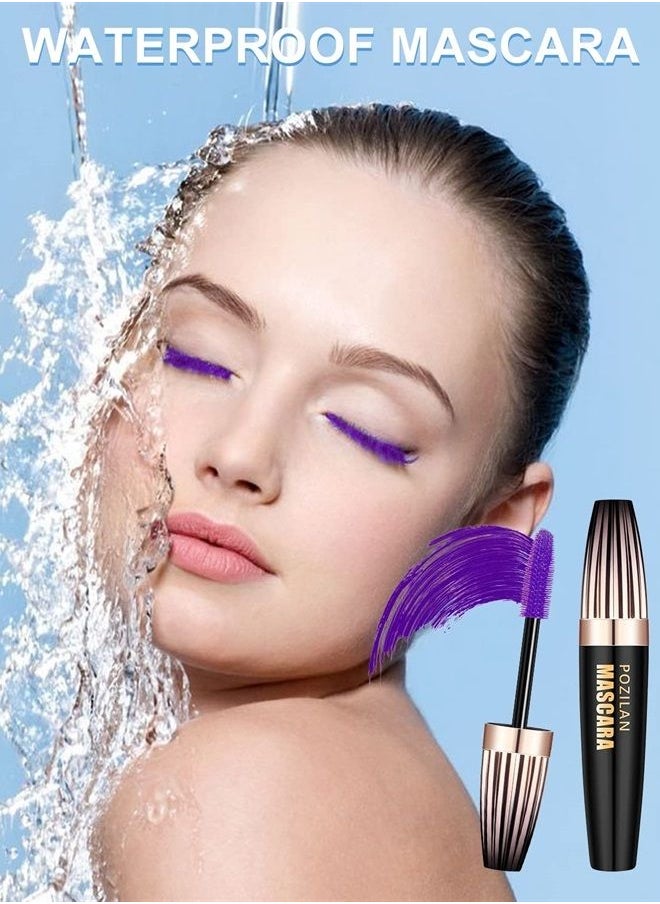 NaSeny - Naseny Waterproof Mascara Volume And Length,Thrive Liquid Mascara Lengthening And Thickening,5D Silk Fiber Mascara Lash Extensions,Non Clumping And Smudge-Proof Long Lasting Lash Cosmetics(Purple) - Image 1