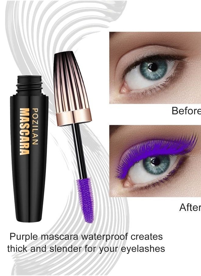 NaSeny - Naseny Waterproof Mascara Volume And Length,Thrive Liquid Mascara Lengthening And Thickening,5D Silk Fiber Mascara Lash Extensions,Non Clumping And Smudge-Proof Long Lasting Lash Cosmetics(Purple) - Image 1