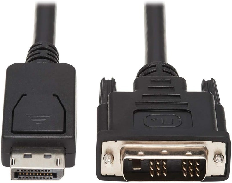 TRIPPLITE DisplayPort to DVI Latcing Cable Adapter, DP to DVI-D Single Link, Male-to-Male, 1080p HD Resolution, 6 Feet / 1.8 Meters, 3-Year Warranty (P581-006) - Image 1