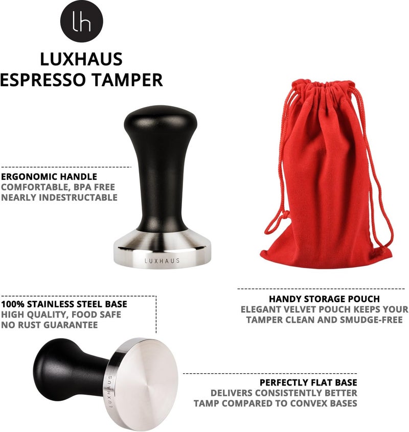 LUXHAUS 51mm Espresso Tamper - Premium Barista Coffee Tamper with 100% Flat Stainless Steel Base - Image 3