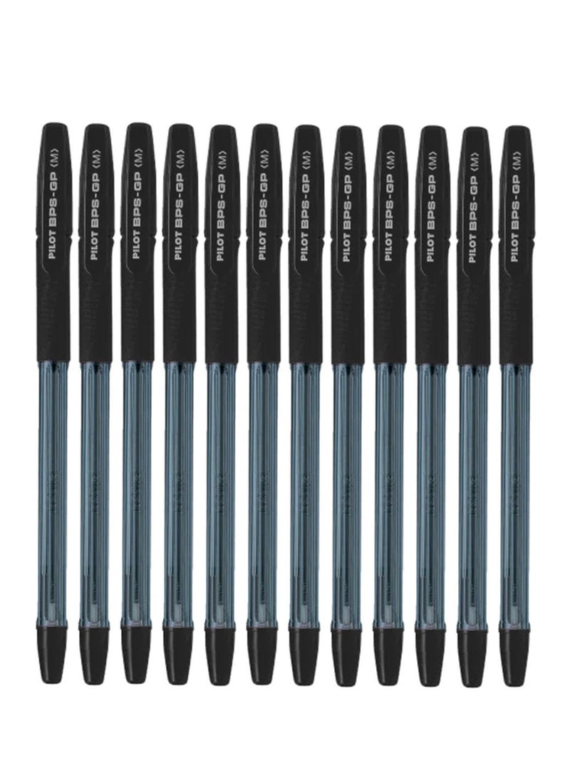 PILOT 12-Piece Ballpoint Pen Medium Tip Black Ink - Image 1