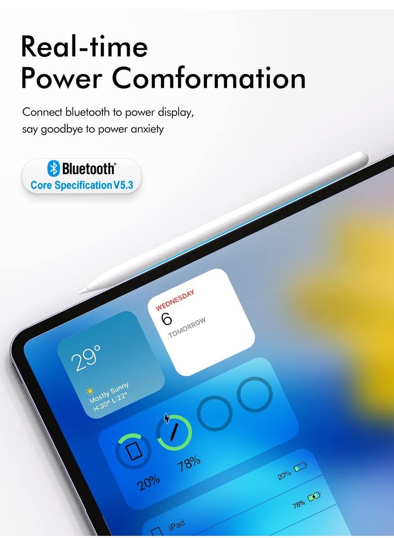 بروتيكت قلم ايباد W12 لأجهزة iPad Pro / Air / 11th Gen / Mini مع تقنية رفض الكف - شحن مغناطيسي، دقة عالية، قلم للرسم والكتابة وتدوين الملاحظات - Image 5