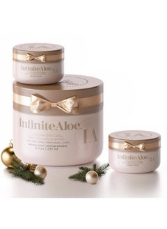 InfiniteAloe InfiniteAloe Moisturizer Face Cream Aloe Vera, for Face, Body and Hand, Complete Skin Care for all skin types, Everyday Hero Original Scent - Large Jar 8 oz & 2 Travel Jar 0.5 oz  - Image 1