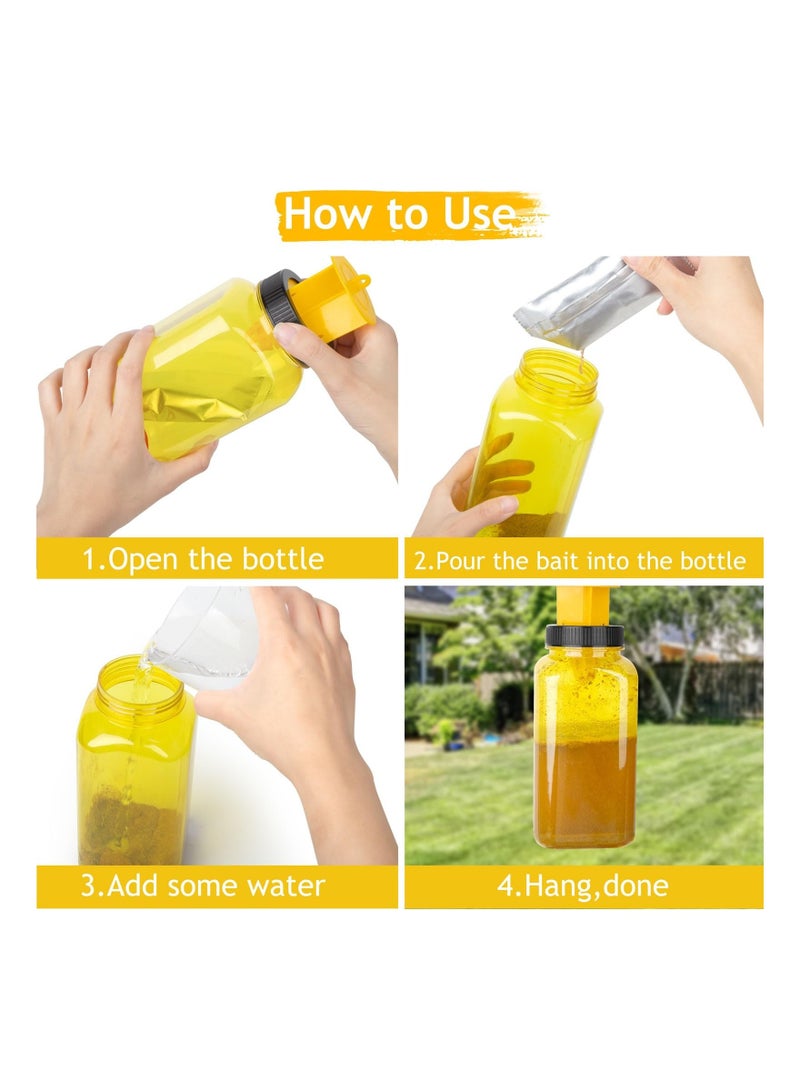 Generic 2Pcs Reusable Fly Traps Bottle Hanging, Fruit Fly Traps Outdoor Fly Killer Fly Jar, Buzz Honeypot Wasp Trap Bait Refill for Farms, Pastures, Chicken Coops, Stables, Barns, Garbage Cans, Yard, Backyard - Image 4