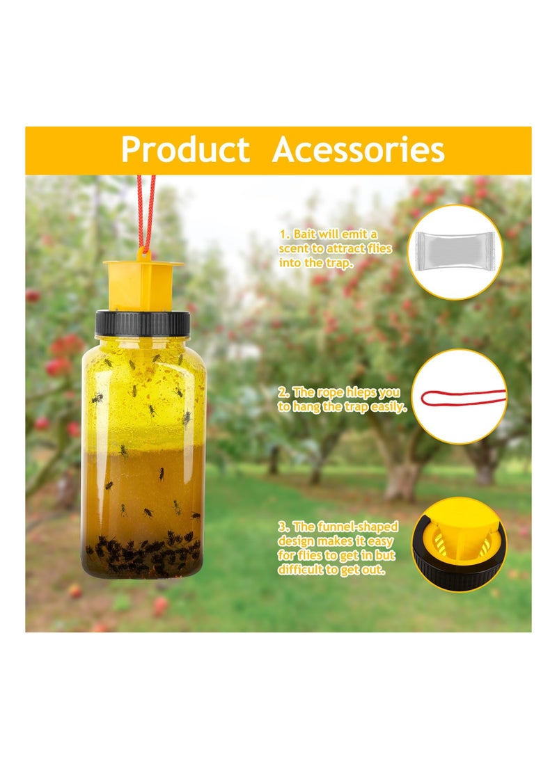 Generic 2Pcs Reusable Fly Traps Bottle Hanging, Fruit Fly Traps Outdoor Fly Killer Fly Jar, Buzz Honeypot Wasp Trap Bait Refill for Farms, Pastures, Chicken Coops, Stables, Barns, Garbage Cans, Yard, Backyard - Image 2