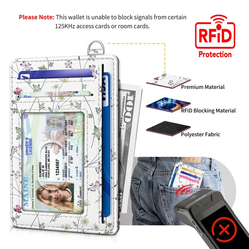 Mayski Slim Wallet, Credit Card Holder for Women, Minimalist Front Pocket RFID Blocking Card Cases, Small Wallet Women Men(Flower) - Image 4