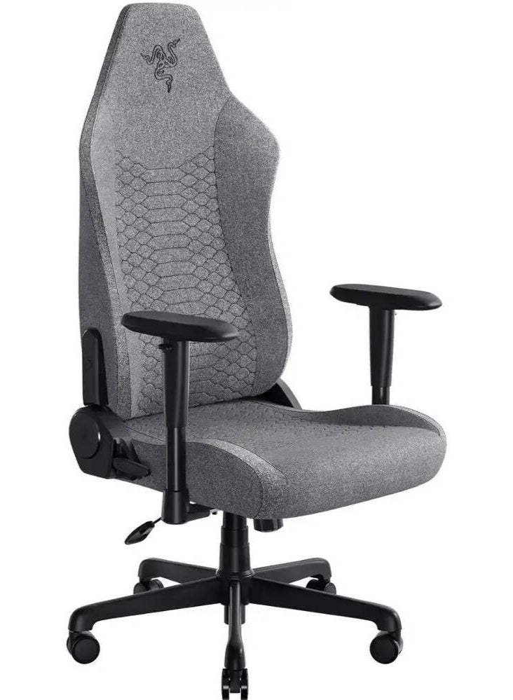 RAZER Iskur V2 X Gaming Chair – Ergonomic High-Density Foam, Built-In Lumbar Support, Breathable Grey Fabric, 152° Recline, 2D Adjustable Armrests, Steel Frame, Wide Seat 545mm, Supports up to 136kg – Grey | RZ38-05310200-R3G1 - Image 1