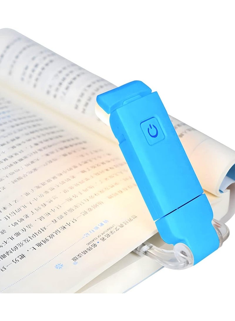 Kimaya USB Rechargeable Book Reading Light, Warm White + Daylight, LED Eye Care Clip on Book Light for Reading in Bed (Blue)  - Image 1