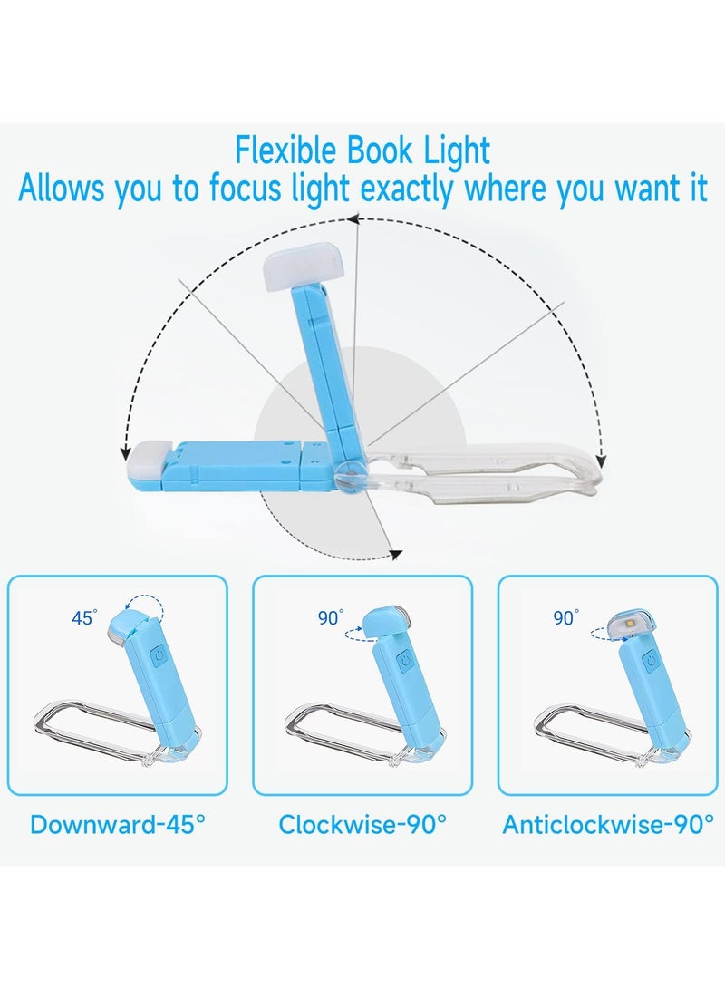 Kimaya USB Rechargeable Book Reading Light, Warm White + Daylight, LED Eye Care Clip on Book Light for Reading in Bed (Blue)  - Image 4
