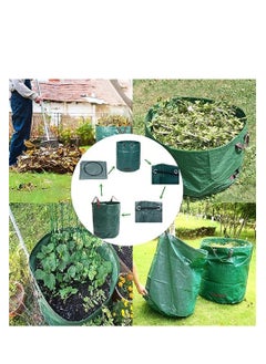 Generic Garden Waste Bags, Heavy Duty 120 Litre Lawn Cleaning Bag, Builders Bags Reusable, Industrial Fabric and Handles, Green Garden Waste Sacks, Garden Bags Heavy Duty with Handles, 3 Pcs  - Image 2