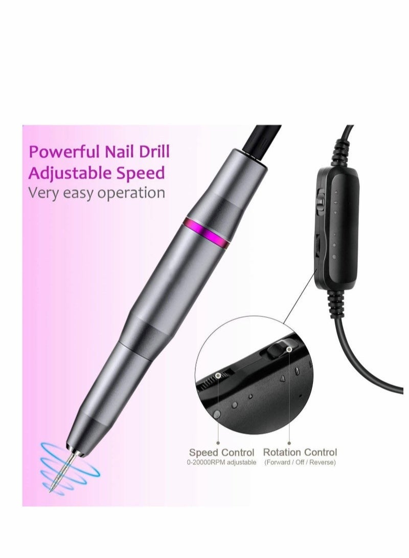 Electric Nail File Professional Electric Nail File Kit, Portable Adjustable Speed, For Shaping, Polishing, Removing Acrylic Gel Nails, Pedicure, Polishing and Styling Machines - Image 4