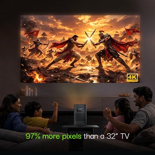 Lumio Arc 7 Portable Home Projector | Official Google TV + Netflix | Native 1080p Full HD | Sealed Light Engine | 400 ANSI Lumens | 4K Support | Auto Keystone | Dolby Audio | 16W Bluetooth Speaker - Image 2