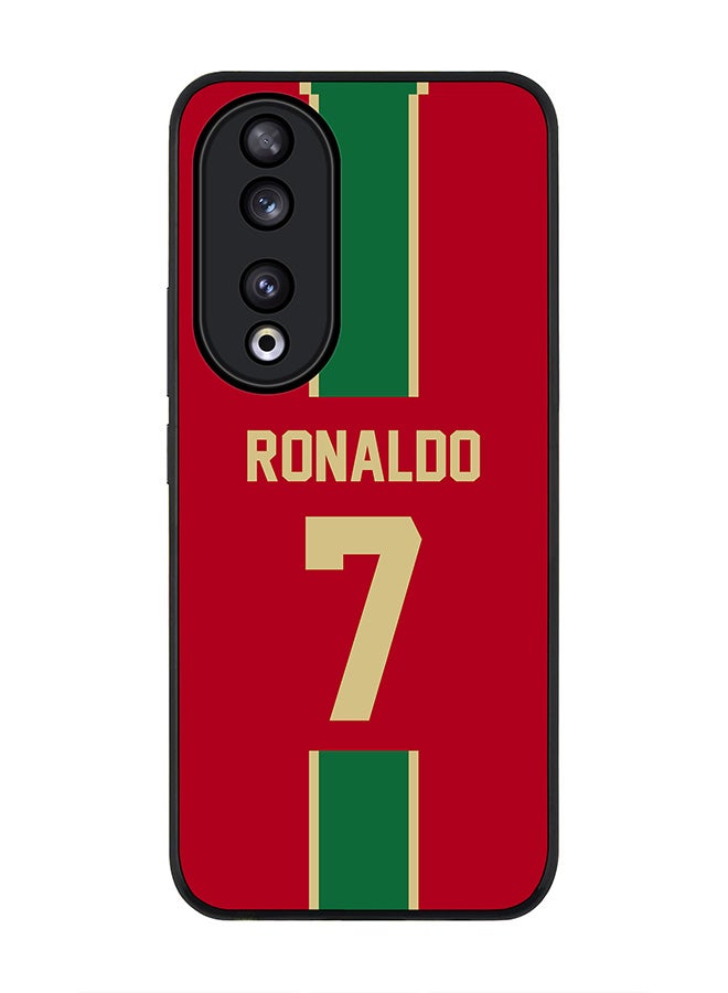 Stylizedd Rugged Black edge case for Honor 90 5G, Slim fit Case Flexible Anti Drop TPU Gel Thin Cover - Football Team - Portugal, Player Name - Ronaldo - Image 1