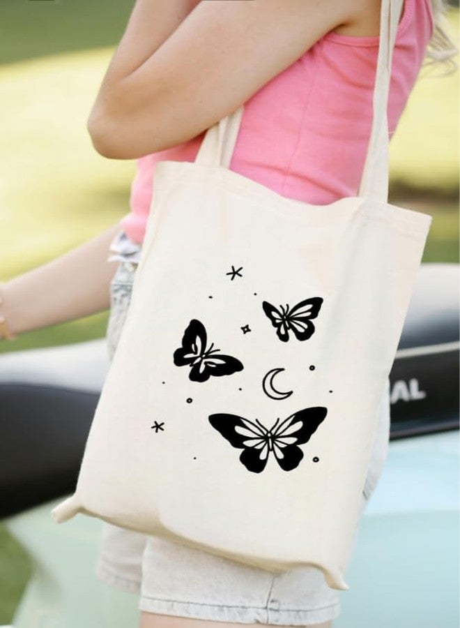 Cotton Canvas Zipper Tote Bag - Stylish, Washable Handbag for Women & Girls - Pack of 2 - Large Capacity, Multipurpose - Image 3