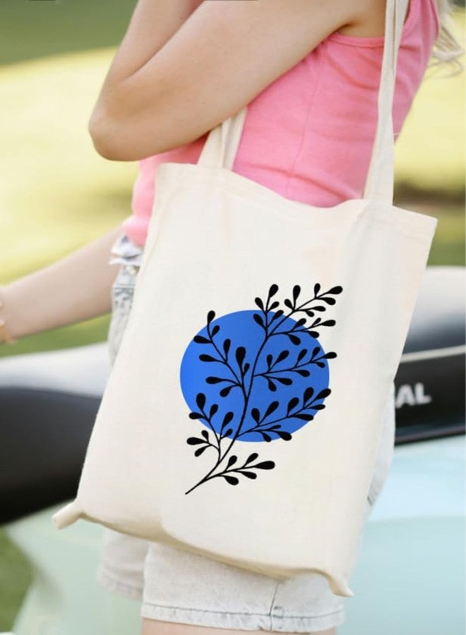 Cotton Canvas Zipper Tote Bag - Stylish, Washable Handbag for Women & Girls - Pack of 2 - Large Capacity, Multipurpose - Image 2