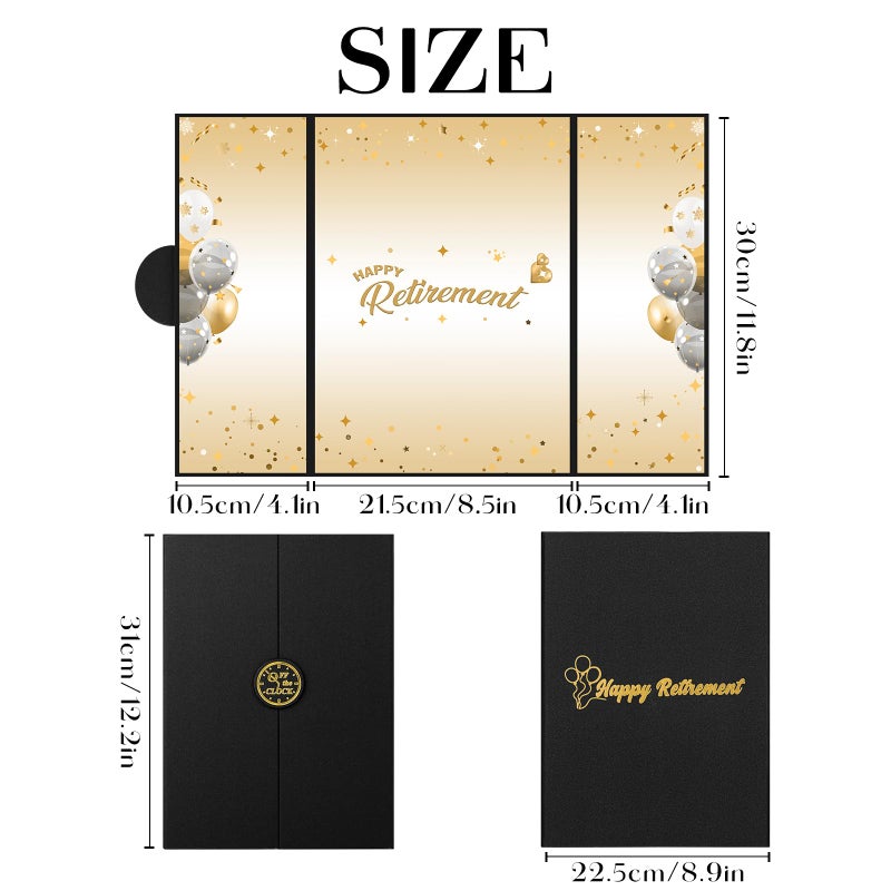 Dapsang Retirement Party Decorations Black Gold Retirement Alternative Signature Guest Book to Sign, Large Retird Card for Men Women, Happy Retirement Gifts Signing Card Board for Farewell Party Supplies - Image 2