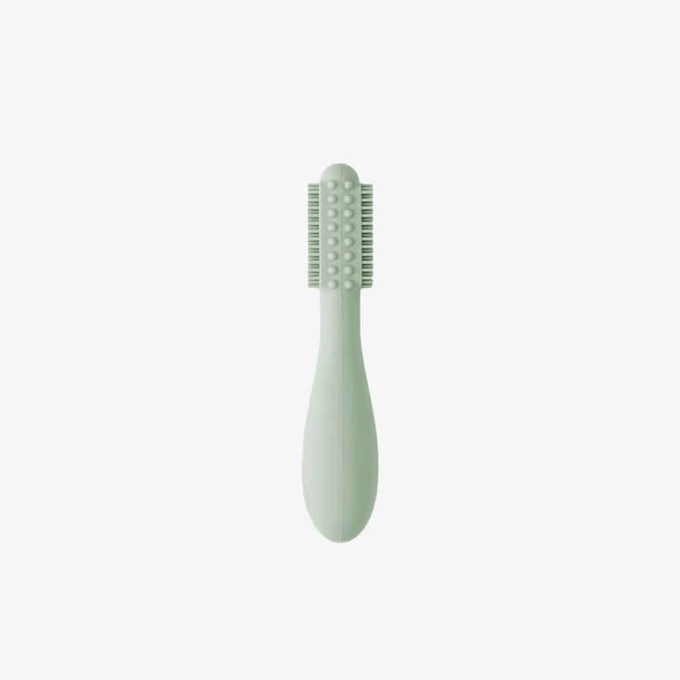 ezpz BabyLed Toothbrush Sage 3 Months 100 Silicone Infant Toothbrush with Sensory Bumps Cleans Gums New Teeth Improves HandtoMouth Coordination SelfFeeding Skills - Image 4