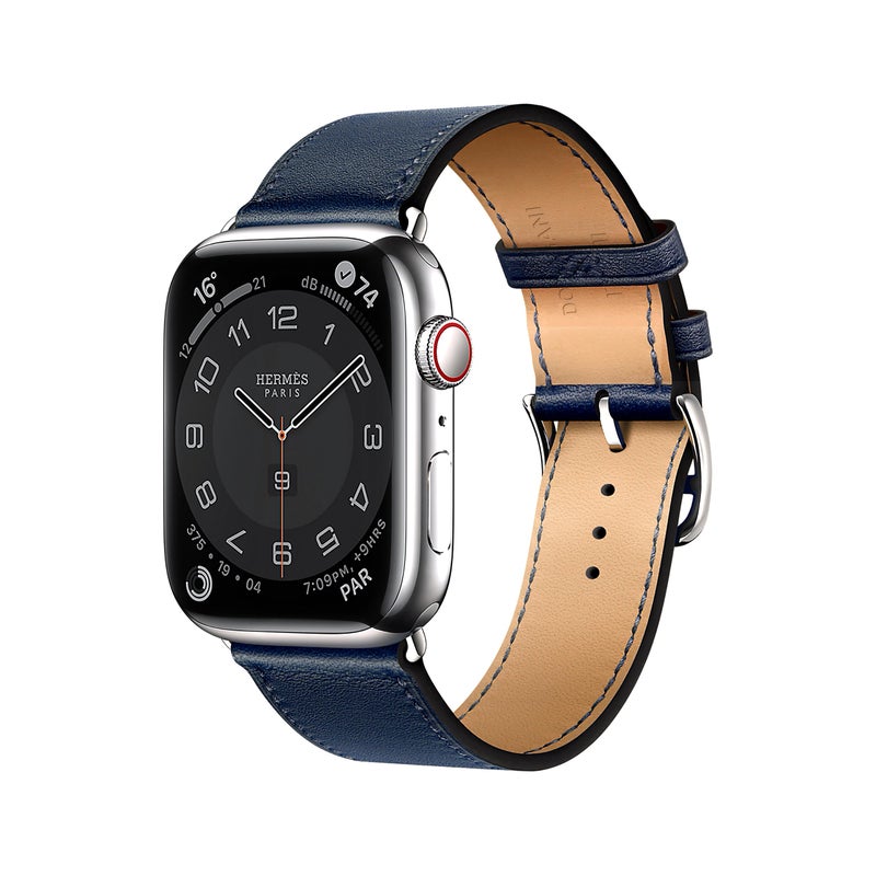 DONEGANI LB1 Leather Band for Apple Watch Bands Women Men Se Ultra 2 40mm 44mm 46mm 42mm 45mm 41mm 38mm 49mm Series 10 9 8 7 6 5 4 3 iWatch Strap Silicone Dark Blue - Image 1