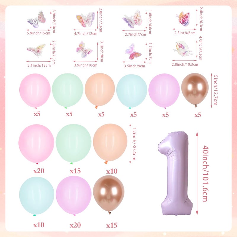 LANGASQUE Fairy First Birthday Decorations 167Pcs Floral Fairy Themed 1st birthday Party Decorations Include Banner Balloon Arch Kit Boxes Backdrop Cake Topper Paper Tassels for Birthday Party Decorations - Image 4