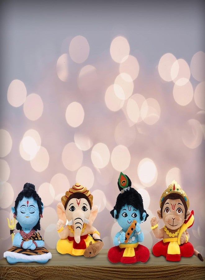 Panda's Box Mantra Chanting Baby Krishna, Hanuman, Ganesha & Shiva | Interactive Musical Soft Stuffed Plush Toy | Non-Toxic, Safe | Best Birthday Gift for Newborn Kids (Boys, Girls) | Pack of 4-Small - Image 4