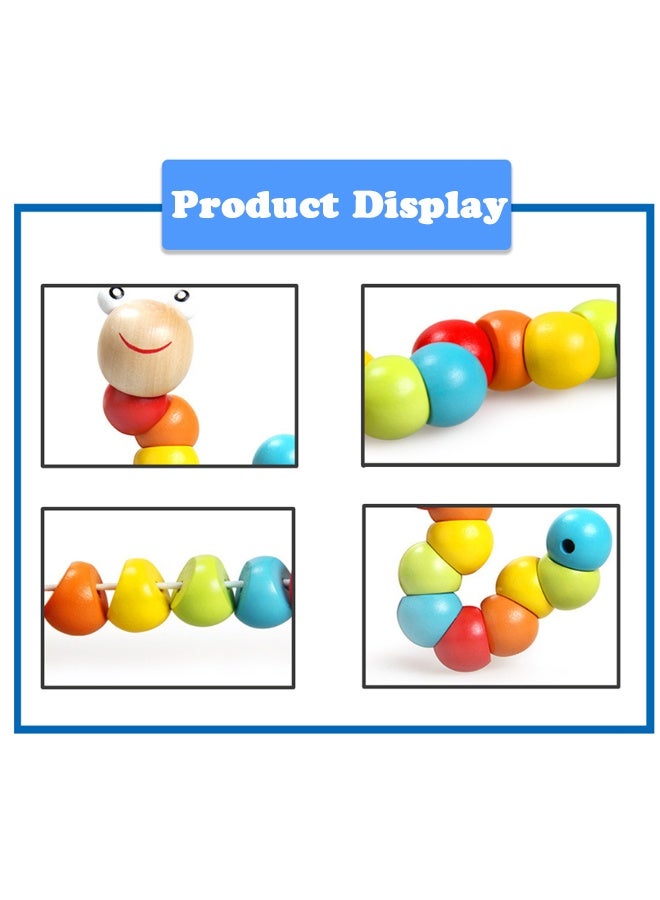 1-Piece Cute Wooden Multicolor Magical Twisting Insect Toy - Wood with Non-Toxic Paint, 360° Rotatable Limbs & Sensory Textures - for Kids Ages 3+ Montessori Play & Stress Relief  - Image 3