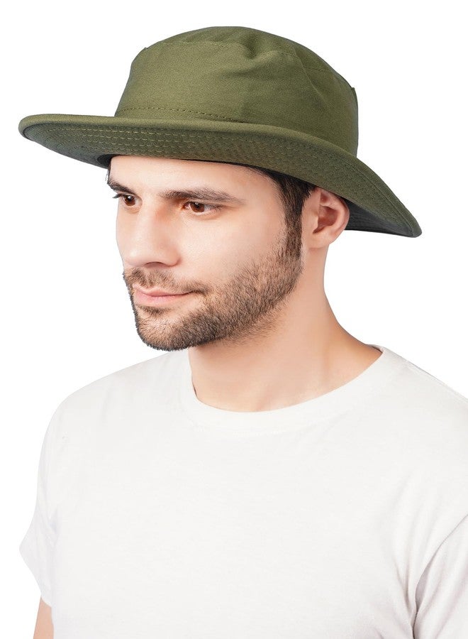 PrimeBox Cotton Classic Packable Beach Outdoor Bucket Sun Hat for Men Women Adult Teen Summer Sun Protection Pack of 1pcs Hat (Olive Green) - Image 1