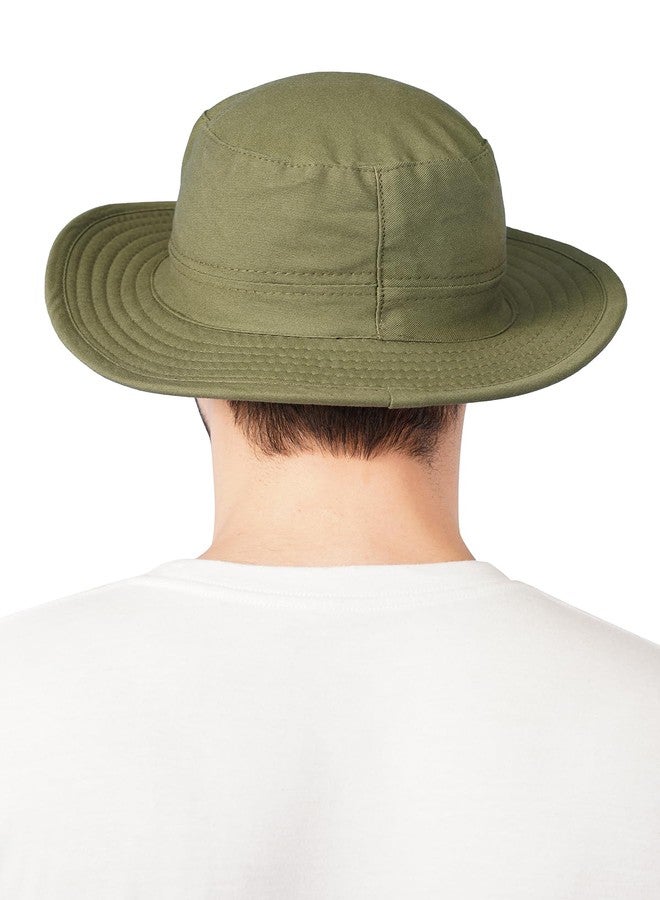 PrimeBox Cotton Classic Packable Beach Outdoor Bucket Sun Hat for Men Women Adult Teen Summer Sun Protection Pack of 1pcs Hat (Olive Green) - Image 2