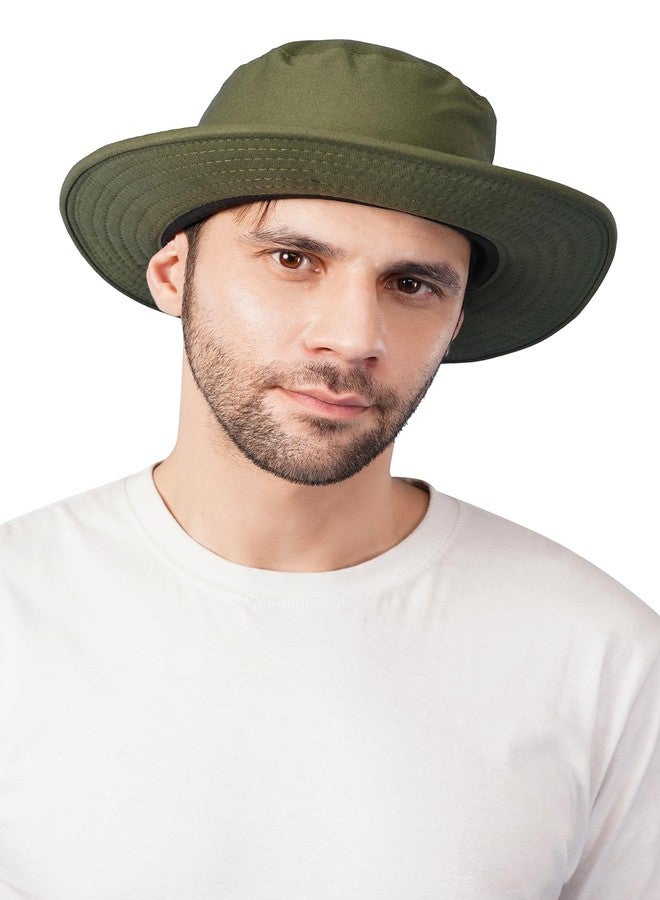 PrimeBox Cotton Classic Packable Beach Outdoor Bucket Sun Hat for Men Women Adult Teen Summer Sun Protection Pack of 1pcs Hat (Olive Green) - Image 4