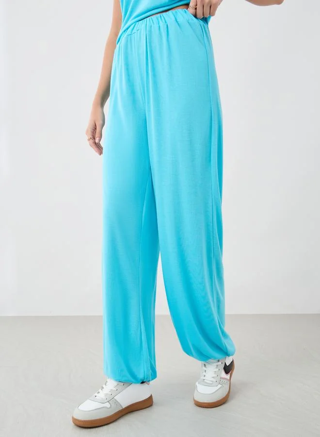 Take Two Take Two Solid Round Neck Tank Top and Wide Leg Pants Co-Ords