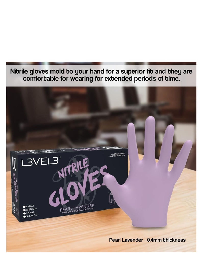 L3VEL3 Level 3 Nitrile Gloves - Professional Heavy Duty Disposable Gloves - Latex Free - Fits Snug - Box of 100  - Image 2