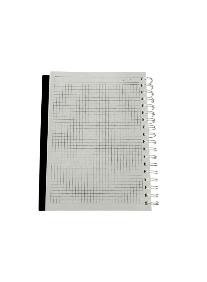دفتر حلزوني – مقاس B5 – 200 ورقة – أسود – مربع - Image 2