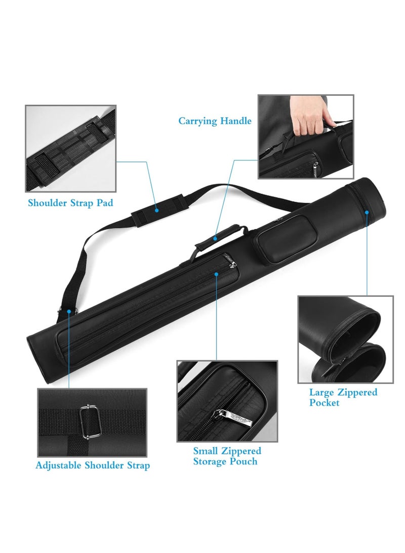 Spall 2x2 Hard Cue Case for Billiard/Pool | Holds 2 Butts & 2 Shafts | Durable Tube Cue Stick Carrying Case with Shoulder Strap - Image 3
