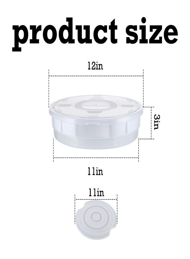Vankcp 2 Pack 12 Inch Pie Carrier with Lid and Handle Reusable 2 Compartments Food Storage Container Plastic Pizza Storage Containers Round Pie Keeper for Cake Cheesecake Tortilla - Image 2