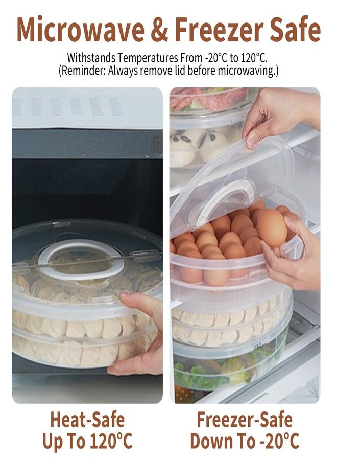 Vankcp 2 Pack 12 Inch Pie Carrier with Lid and Handle Reusable 2 Compartments Food Storage Container Plastic Pizza Storage Containers Round Pie Keeper for Cake Cheesecake Tortilla - Image 5