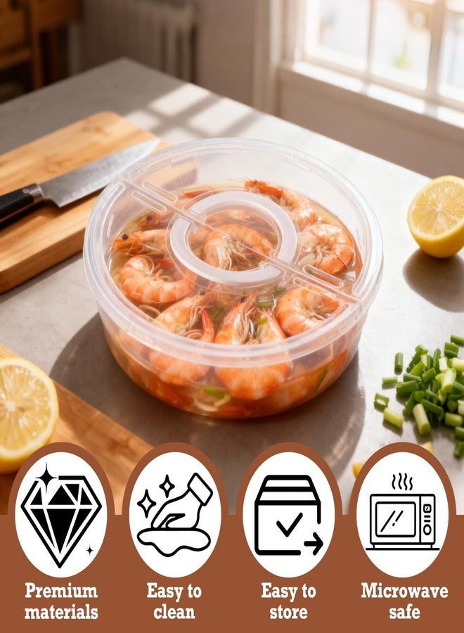 Vankcp 2 Pack 12 Inch Pie Carrier with Lid and Handle Reusable 2 Compartments Food Storage Container Plastic Pizza Storage Containers Round Pie Keeper for Cake Cheesecake Tortilla - Image 4