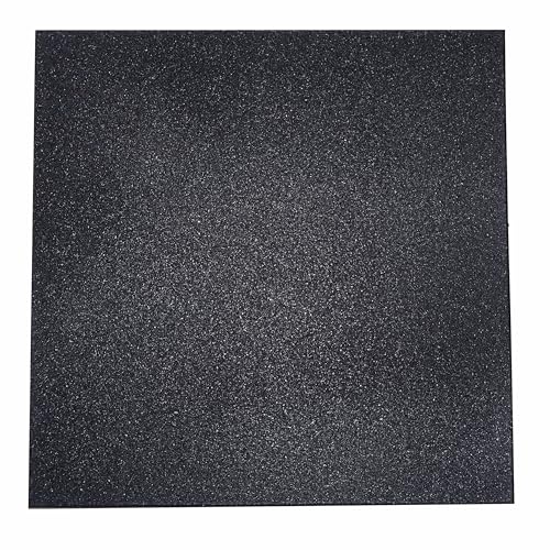 RUBX SuperStrong High Density Rubber Tile 20” X 20” Durable, Shock Absorbent & Surface Protection Ideal for Home & Outdoor Gym, Cross Training, Play Area (Black, 10 MM Thickness) - Image 1