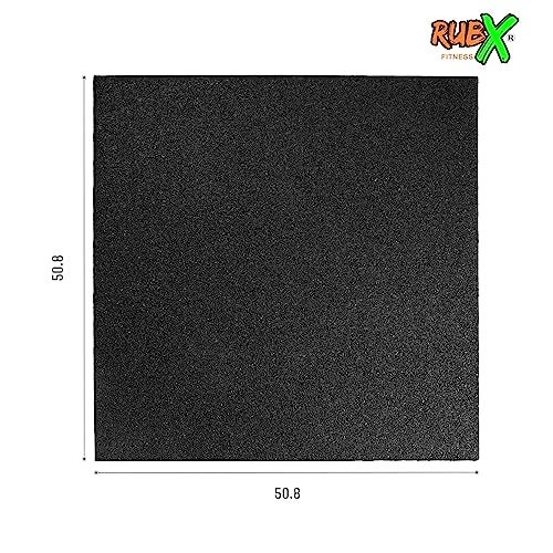 RUBX SuperStrong High Density Rubber Tile 20” X 20” Durable, Shock Absorbent & Surface Protection Ideal for Home & Outdoor Gym, Cross Training, Play Area (Black, 10 MM Thickness) - Image 2
