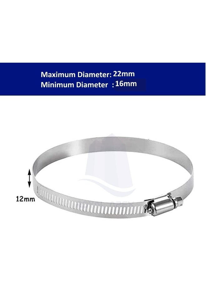 Royal Apex 6Pcs Gi Hose Clips -Adjustable Worm Drive Pipe Clamps For Securing Hose Connections For Household Gas Lines Water Pipes Industrial Hoses Oil Pipes Etc - Image 2